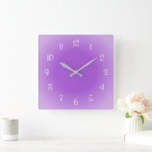 Horloge Carrée Arêtes Misty Purple Frosted Design Couleurs douces (Maison)