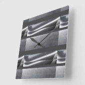 Horloge Carrée Argent, gris Abstrait (Angle)