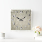 Horloge Carrée Argent martelé (Maison)