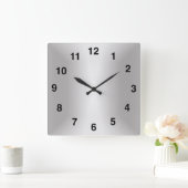 Horloge Carrée Argenté Élégant 🕰️ Édition Spéciale 25e Anniversa (Maison)