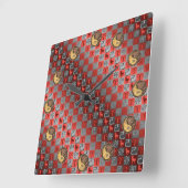 Horloge Carrée Aries & Earth Rabbit (Angle)