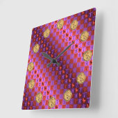 Horloge Carrée Aries & Fire Boar (Angle)