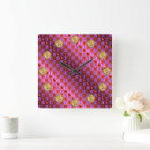 Horloge Carrée Aries & Fire Rooster (Maison)