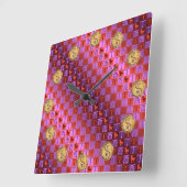 Horloge Carrée Aries & Fire Rooster (Angle)