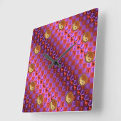 Horloge Carrée Aries & Wood Boar  (Angle)