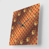 Horloge Carrée Aries & Wood Horse (Angle)