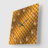 Horloge Carrée Aries & Wood Monkey (Angle)