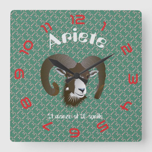 Horloge Carrée Ariete 21 marzo al 20 aprile orologio (Recto)
