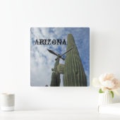 Horloge Carrée Arizona Saguaro Cactus (Maison)