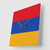 Horloge Carrée Armenia Flag (Angle)