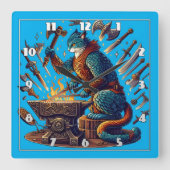 Horloge Carrée Armes artisanales dans un Imaginaire forgeron (Recto)