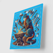Horloge Carrée Armes artisanales dans un Imaginaire forgeron (Angle)