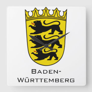 Horloge Carrée Armoiries de l'État de Bade-Wurtemberg, œuvre d'ar