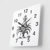 Horloge Carrée Armoiries de Preppy Heraldic (Angle)