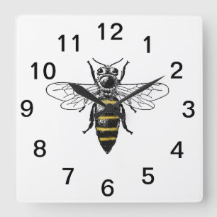Horloge Carrée Armoiries Preppy Vintage Abeille #2 Coat of Arms C