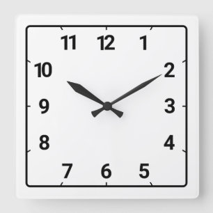Horloge Carrée Arrière - plan blanc