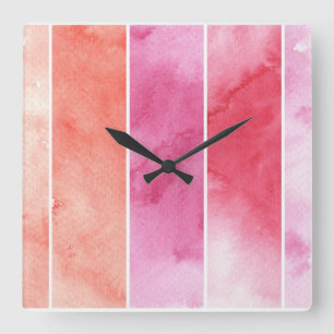 Horloge Carrée arrière - plan de bannières d'aquarelle pour vot
