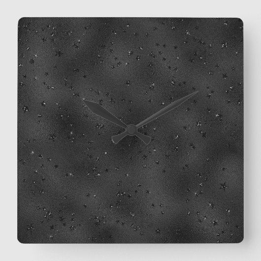 Horloge Carrée Arrière - plan de luxe monochromatique noir (Recto)