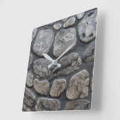 Horloge Carrée Arrière - plan de pierre de petoskey du Michigan (Angle)