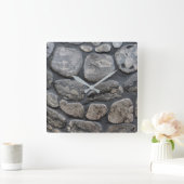 Horloge Carrée Arrière - plan de pierre de petoskey du Michigan (Maison)