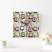 Horloge Carrée Arrière - plan de sushi (Maison)