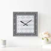 Horloge Carrée Arrière - plan en acier brossé argent (Maison)