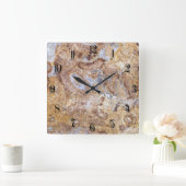 Horloge Carrée Arrière - plan motif en marbre (Maison)