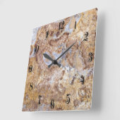 Horloge Carrée Arrière - plan motif en marbre (Angle)
