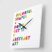 Horloge Carrée Art Abstrait (Angle)