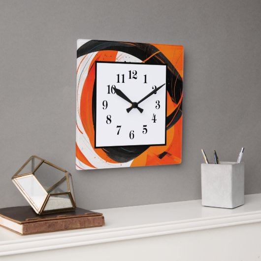 Horloge Carrée Art abstrait (Bureau)