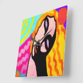 Horloge Carrée Art Abstrait original (Angle)