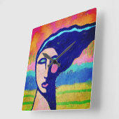 Horloge Carrée Art Abstrait unique (Angle)