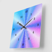 Horloge Carrée Art arc-en-ciel 3D (Angle)