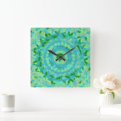 Horloge Carrée Art Beachy Blue et Green Clay (Maison)