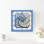 Horloge Carrée Art bleu (Maison)