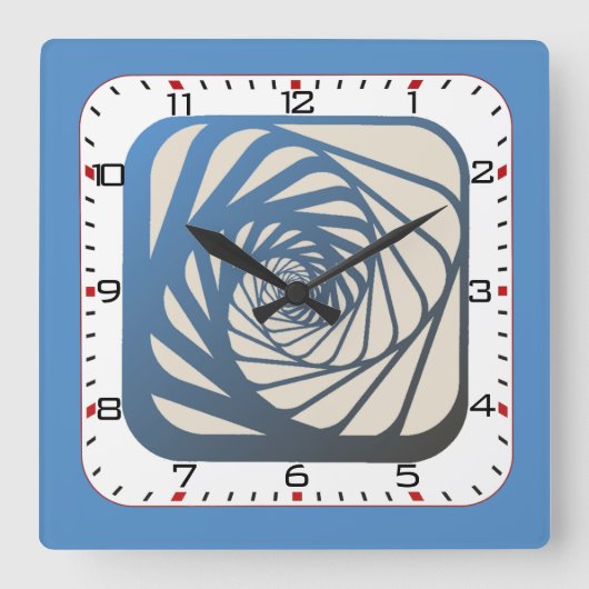 Horloge Carrée Art bleu (Recto)