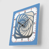 Horloge Carrée Art bleu (Angle)