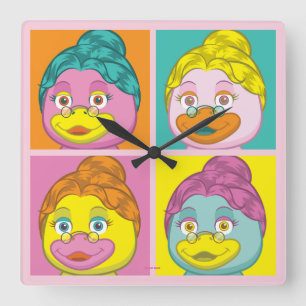 Horloge Carrée Art de bruit de Mme Birdy