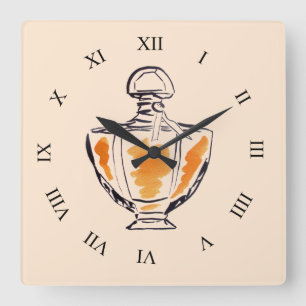 Horloge Carrée Art de bruit d'illustration de mode de bouteille