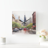 Horloge Carrée Art de Chicago (Maison)