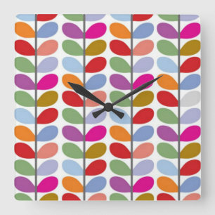 Horloge Carrée Art de feuilles colorées