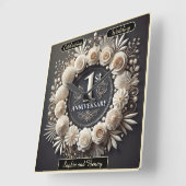 Horloge Carrée Art de papier symbolique pour l'amour (Angle)