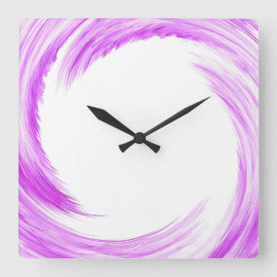 Horloge Carrée Art de Purple Swirl