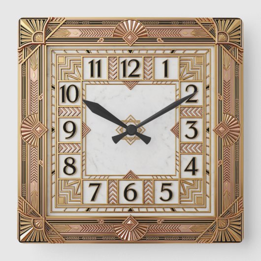 Horloge Carrée Art Déco (Recto)