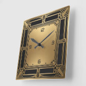 Horloge Carrée Art Déco (Angle)