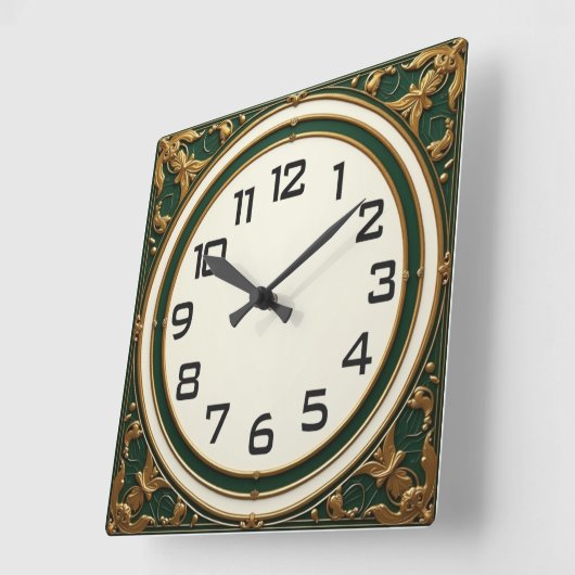 Horloge Carrée Art Deco (Angle)