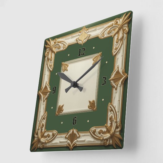 Horloge Carrée Art Deco (Angle)