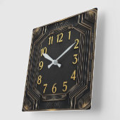 Horloge Carrée Art Déco (Angle)