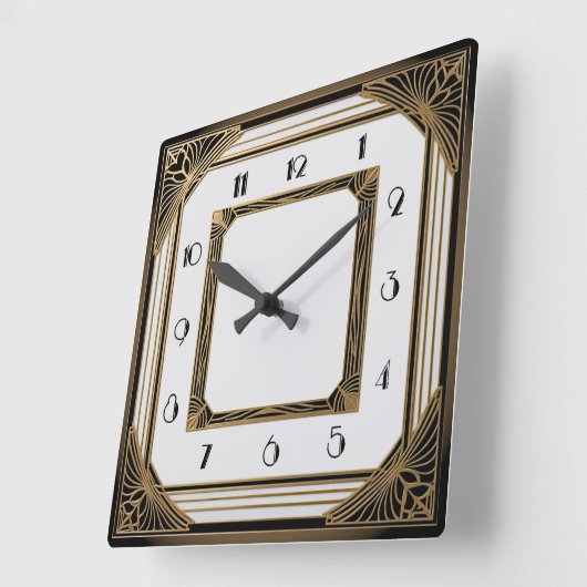 Horloge Carrée Art déco (Angle)