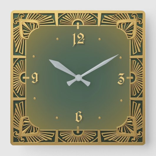 Horloge Carrée Art Deco (Recto)